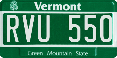 VT license plate RVU550