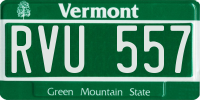VT license plate RVU557