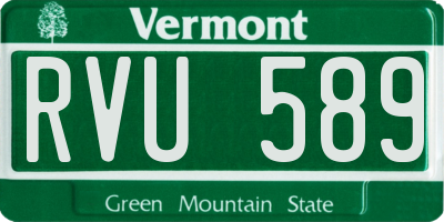 VT license plate RVU589