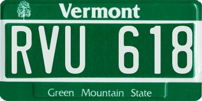 VT license plate RVU618