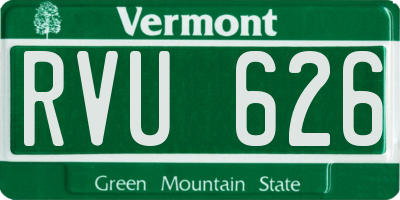 VT license plate RVU626