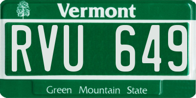 VT license plate RVU649