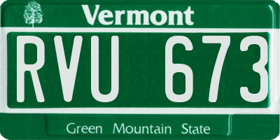 VT license plate RVU673