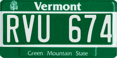 VT license plate RVU674
