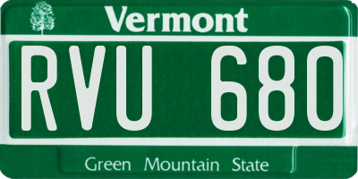 VT license plate RVU680