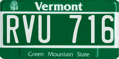 VT license plate RVU716
