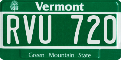VT license plate RVU720