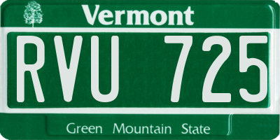 VT license plate RVU725
