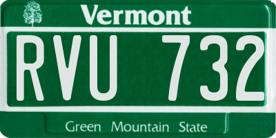 VT license plate RVU732