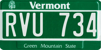 VT license plate RVU734