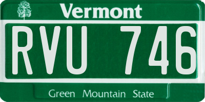 VT license plate RVU746