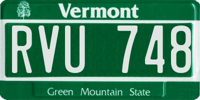 VT license plate RVU748
