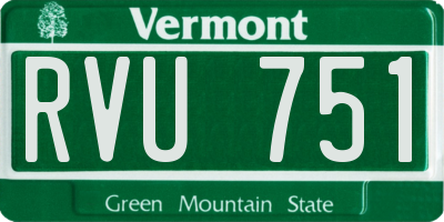 VT license plate RVU751