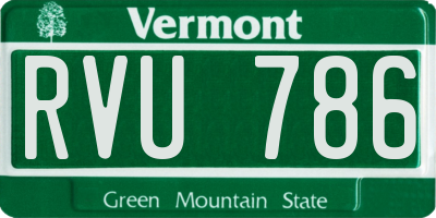 VT license plate RVU786