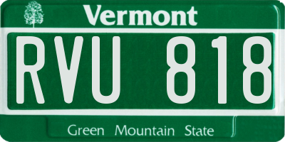 VT license plate RVU818