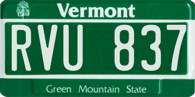 VT license plate RVU837