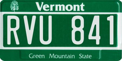 VT license plate RVU841