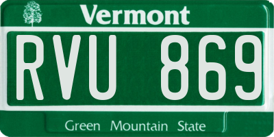 VT license plate RVU869