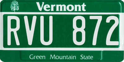 VT license plate RVU872