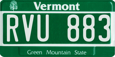VT license plate RVU883