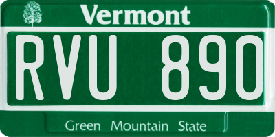 VT license plate RVU890