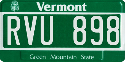 VT license plate RVU898
