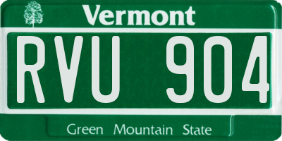 VT license plate RVU904