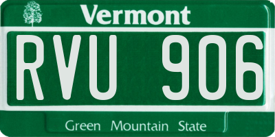 VT license plate RVU906