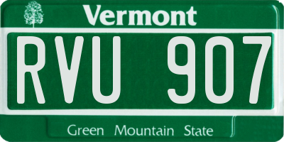 VT license plate RVU907