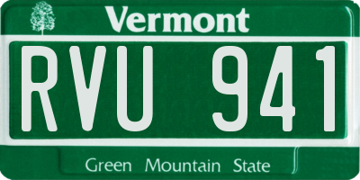 VT license plate RVU941