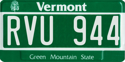 VT license plate RVU944