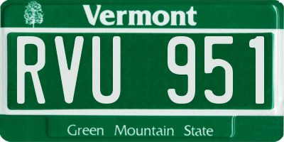 VT license plate RVU951
