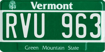 VT license plate RVU963