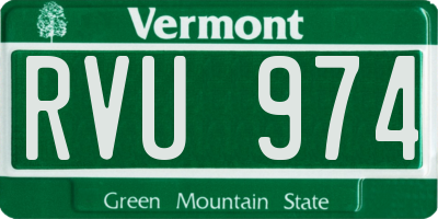 VT license plate RVU974