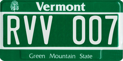 VT license plate RVV007