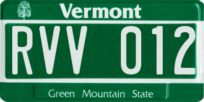 VT license plate RVV012