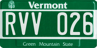VT license plate RVV026