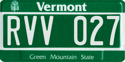 VT license plate RVV027