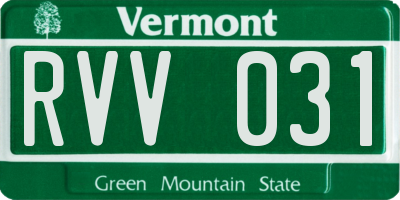 VT license plate RVV031
