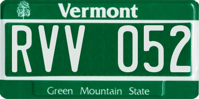 VT license plate RVV052
