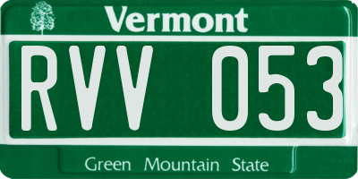 VT license plate RVV053