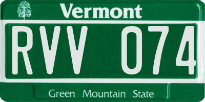 VT license plate RVV074