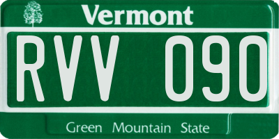 VT license plate RVV090