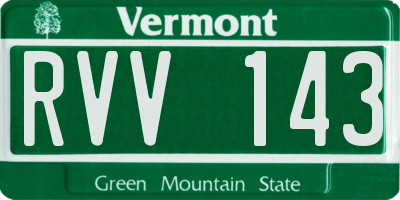 VT license plate RVV143