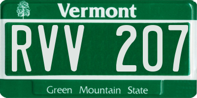 VT license plate RVV207