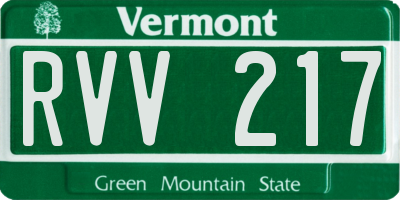 VT license plate RVV217