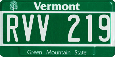 VT license plate RVV219