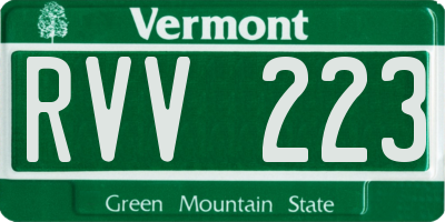 VT license plate RVV223