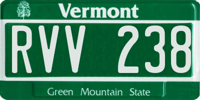 VT license plate RVV238