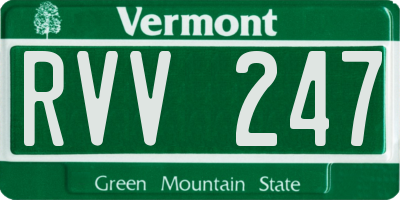 VT license plate RVV247